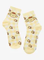 Sanrio Pompompurin Gingham & Bees Quarter Crew Socks - BoxLunch Exclusive