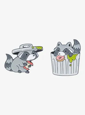 Raccoon Trash Friends Enamel Pin Set