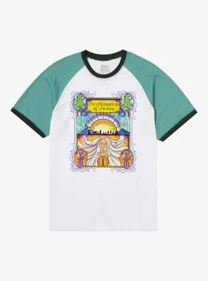 the Lord of Rings Stained Glass Portrait Raglan T-Shirt - BoxLunch Exclusive