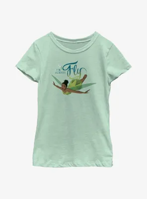 Disney Peter Pan & Wendy Tinker Bell Always Fly Youth Girls T-Shirt
