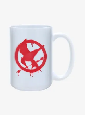 Hunger Games Spray Paint Mockingjay Symbol Mug 15oz