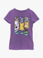 Pokemon Mewtwo, Pikachu, and Psyduck Skateboard Deck Art Youth Girls T-Shirt