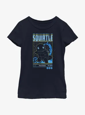 Pokemon Squirtle Grid Youth Girls T-Shirt