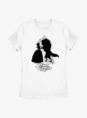 Disney Beauty And The Beast Rose Silhouette Womens T-Shirt