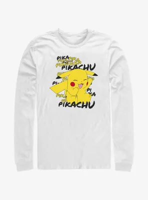 Pokemon Pikachu Laughing Long-Sleeve T-Shirt