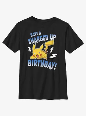 Pokemon Pikachu Have A Charged Up Birthday Youth T-Shirt