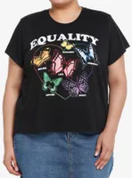 Social Collision Equality Butterflies Crop T-Shirt Plus