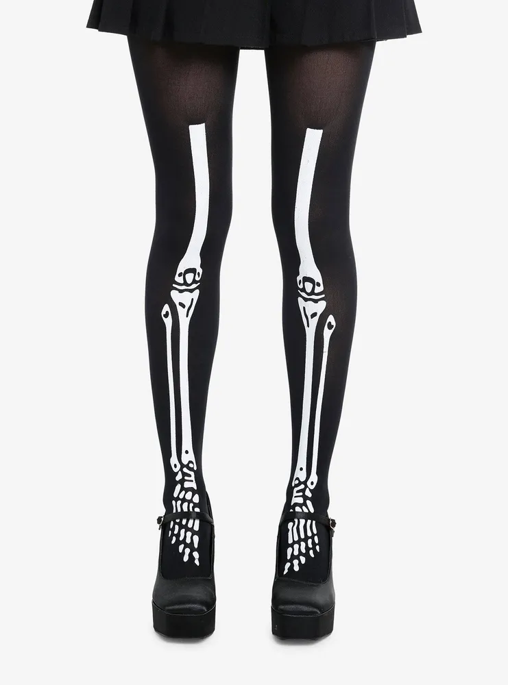 Flocked Butterfly Tights