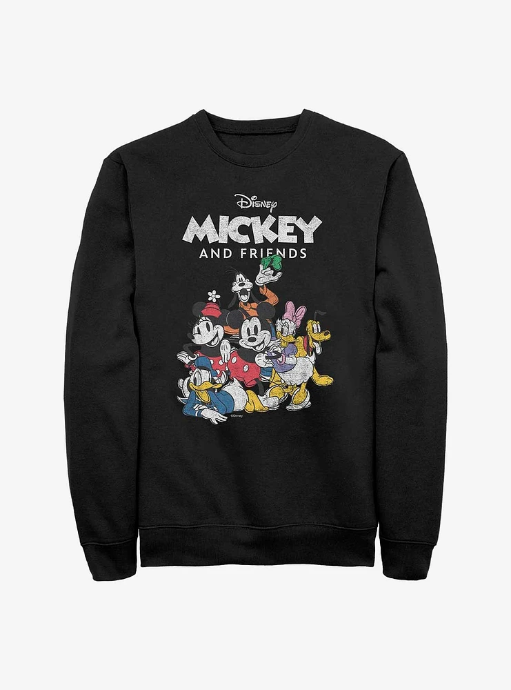 Disney Mickey Mouse Vintage Friends Group Sweatshirt