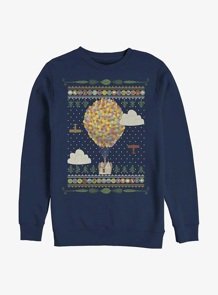 Disney Up Ugly Christmas Sweater Pattern Sweatshirt