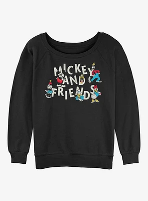 Disney Mickey Mouse Scaterred Vintage Friends Girls Sweatshirt