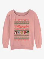 Marvel Avengers Merriest Heroes Ugly Christmas Womens Slouchy Sweatshirt
