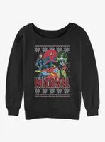 Marvel Avengers Season's Heroines Ugly Christmas Womens Slouchy Sweatshirt