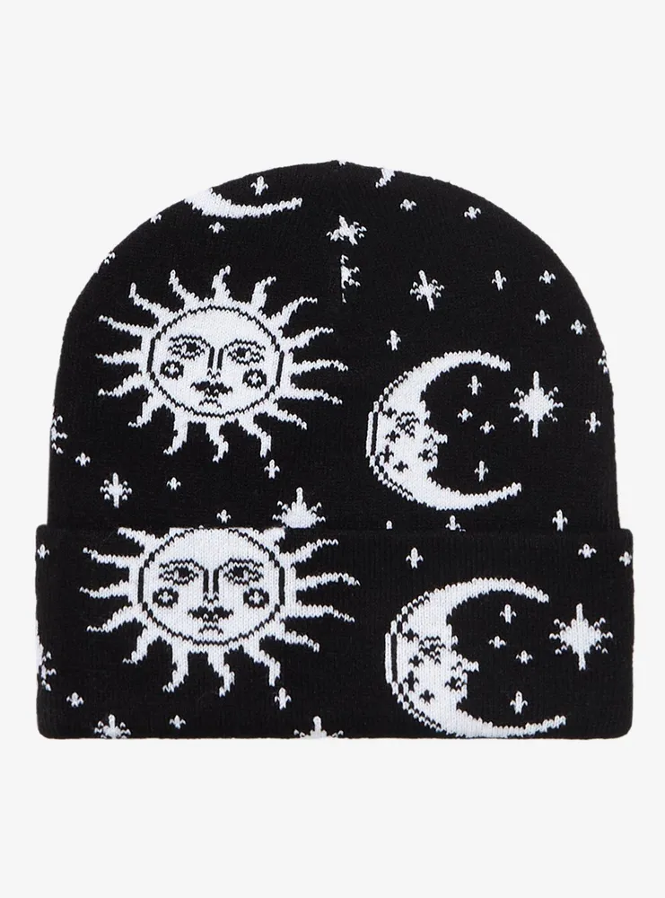 Sun & Moon Face Beanie