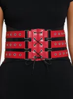 Red Grommet Buckle Corset