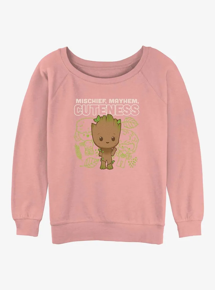 Marvel Guardians of the Galaxy Cute Groot Womens Slouchy Sweatshirt