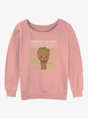 Marvel Guardians of the Galaxy Cute Groot Womens Slouchy Sweatshirt