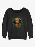 Marvel Guardians of the Galaxy Groot Focus Womens Slouchy Sweatshirt