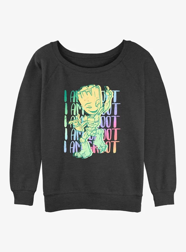 Marvel Guardians of the Galaxy Groot Stack Womens Slouchy Sweatshirt