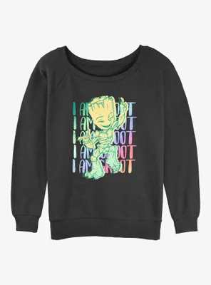 Marvel Guardians of the Galaxy Groot Stack Womens Slouchy Sweatshirt