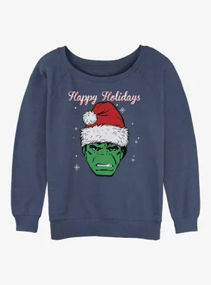 Marvel Hulk Holiday Womens Slouchy Sweatshirt