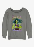 Marvel Hulk She-Hulk Nouveau Womens Slouchy Sweatshirt