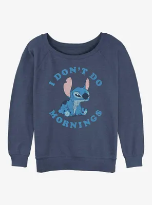 Disney Lilo & Stitch I Don't Do Mornings Womens Slouchy Sweatshirt