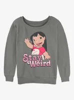 Disney Lilo & Stitch Stay Weird Womens Slouchy Sweatshirt