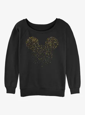 Disney Mickey Mouse Confetti Fill Ears Womens Slouchy Sweatshirt