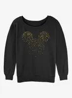 Disney Mickey Mouse Confetti Fill Ears Womens Slouchy Sweatshirt