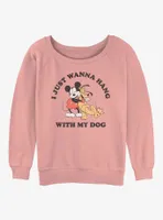 Disney Mickey Mouse Dog Lover Womens Slouchy Sweatshirt