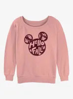 Disney Mickey Mouse Hello Fall Womens Slouchy Sweatshirt