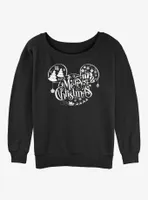 Disney Mickey Mouse Holiday Ears Womens Slouchy Sweatshirt