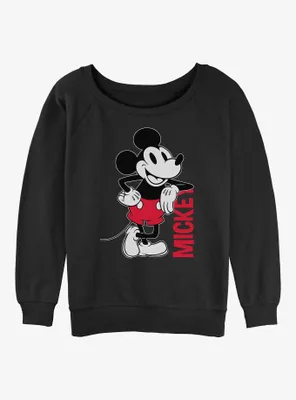 Disney Mickey Mouse Leaning Womens Slouchy Sweatshirt