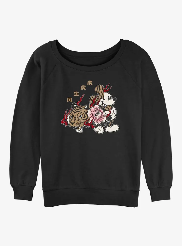 Disney Mickey Mouse New Year Womens Slouchy Sweatshirt