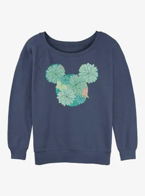 Disney Mickey Mouse Succulents Womens Slouchy Sweatshirt