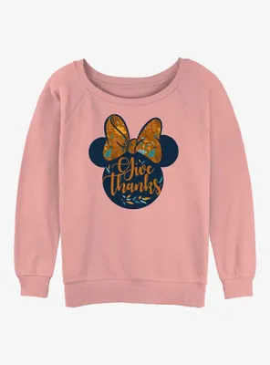 Disney Minnie Mouse Give Thanks Womens Slouchy Sweatshirt