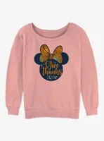 Disney Minnie Mouse Give Thanks Womens Slouchy Sweatshirt