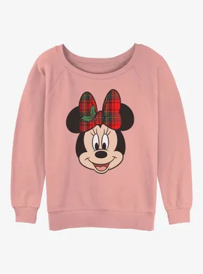 Disney Minnie Mouse Holiday Bow Womens Slouchy Sweatshirt
