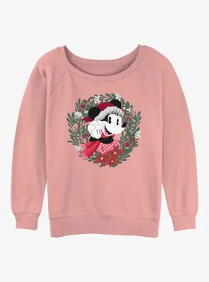 Disney Minnie Mouse Wreath Womens Slouchy Sweatshirt