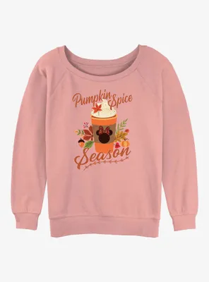 Disney Minnie Mouse Pumpkin Spice Season Womens Slouchy Sweatshirt