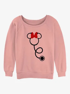 Disney Minnie Mouse Stethoscope Womens Slouchy Sweatshirt