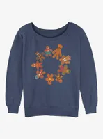 Marvel Gingerbread Cookie Circle Womens Slouchy Sweatshirt