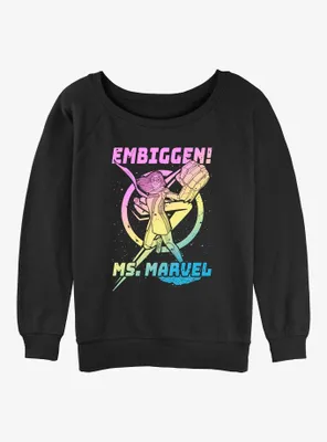 Marvel Ms. Embiggen Punch Womens Slouchy Sweatshirt