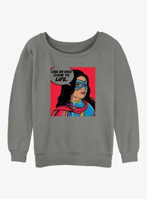 Marvel Ms. Idea Come To Life Womens Slouchy Sweatshirt