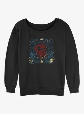 Marvel Ms. Line Drawing Womens Slouchy Sweatshirt