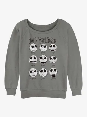 Disney The Nightmare Before Christmas Jack Emotions Womens Slouchy Sweatshirt