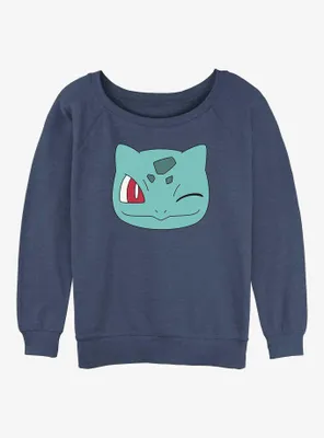 Pokemon Bulbasaur Face Womens Slouchy Sweatshirt