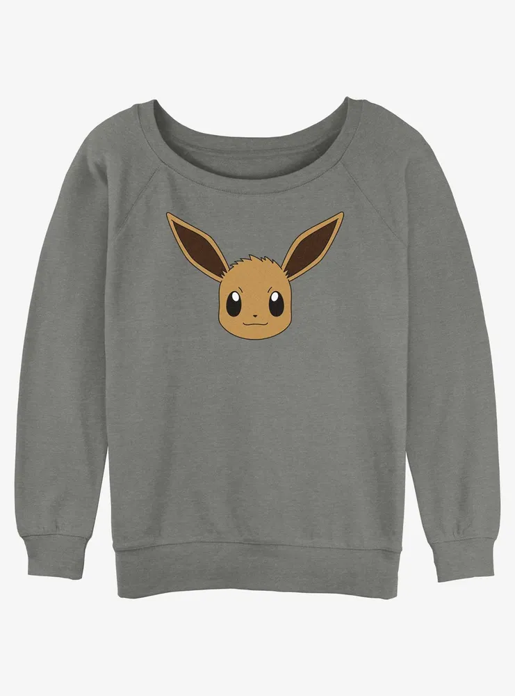 Pokemon Eevee Face Womens Slouchy Sweatshirt