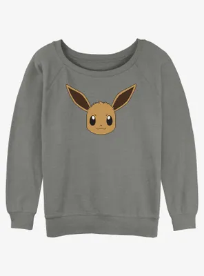 Pokemon Eevee Face Womens Slouchy Sweatshirt